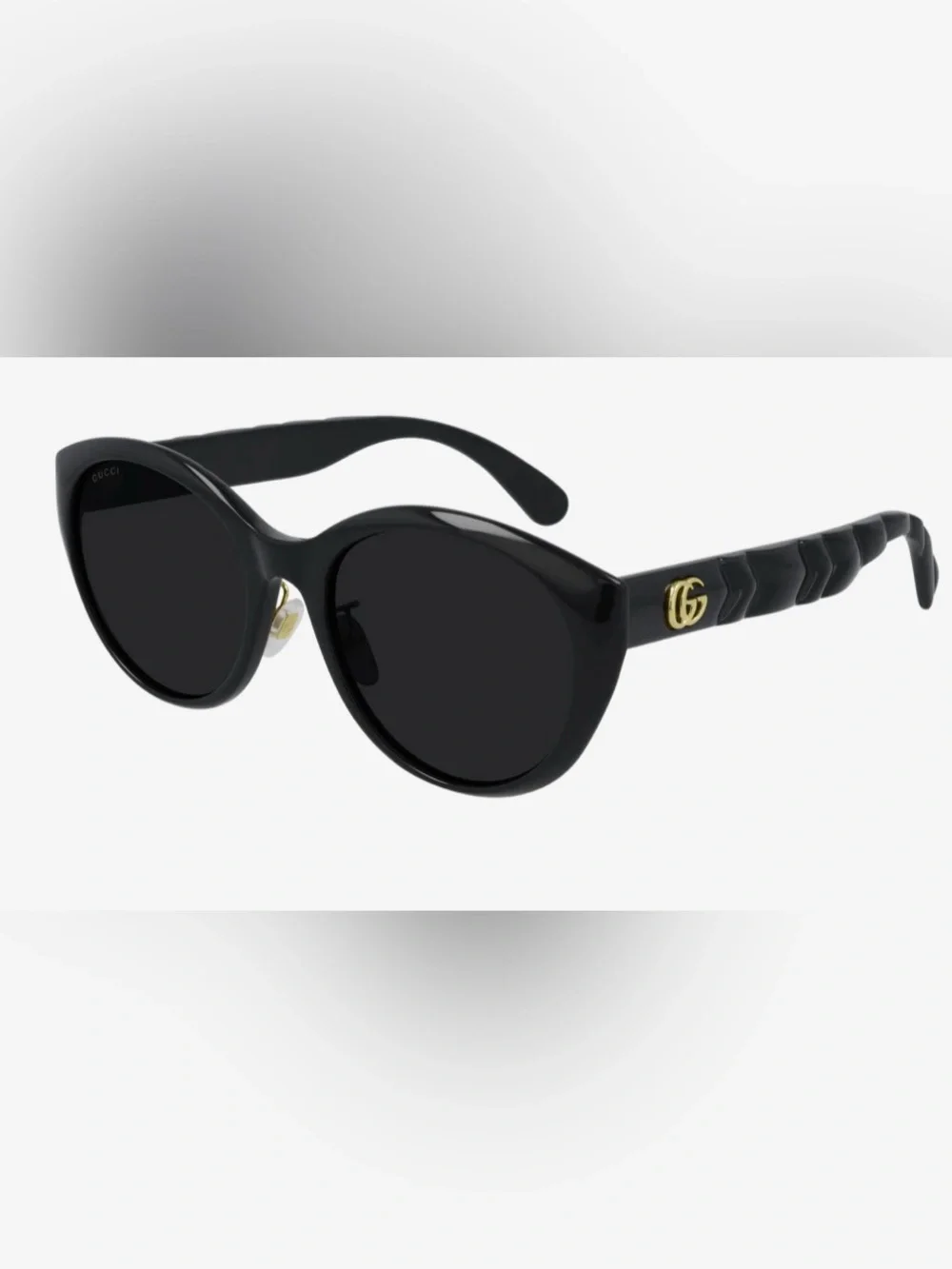 New! GUCCI Sunglasses GG0814SK Black Gold GG 56mm Cat Eye
